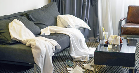 hotel room, messy room, room, mess, clean