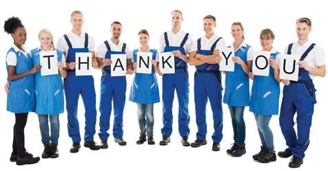 cleaning workers, appreciation, thank you