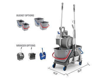 OneFred compact double bucket cleaning cart