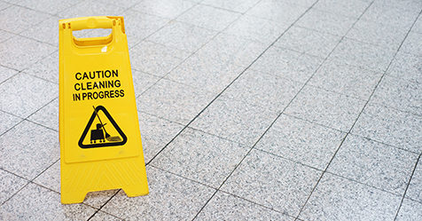 Caution cleaning in progress sign