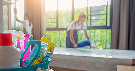 Professional cleaning service team