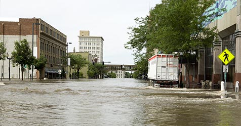 Flooded streets