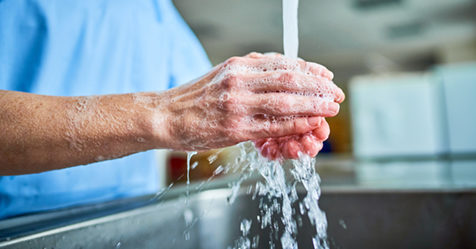 Doctor washing hands