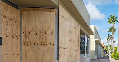 Boarding up windows for hurricane