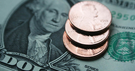 dollar and pennies