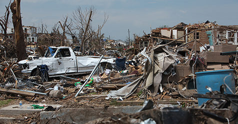 Aftermath of tornado disaster