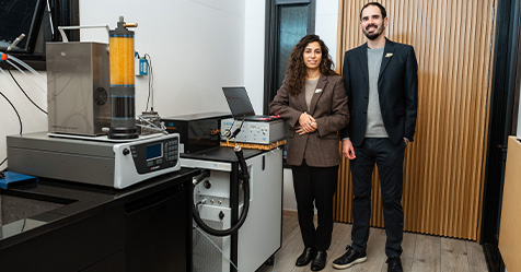 Nusrat Jung and Brandon Boor in tiny house-lab