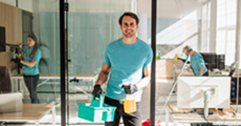 cleaning office