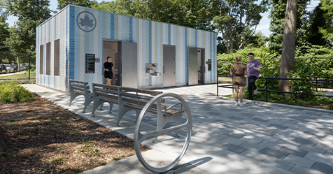 public restroom in Luis Lopez Playground on Staten Island, New York