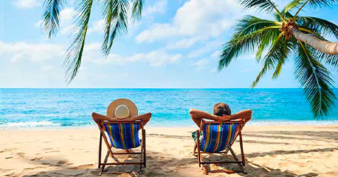 relaxing in beach chairs